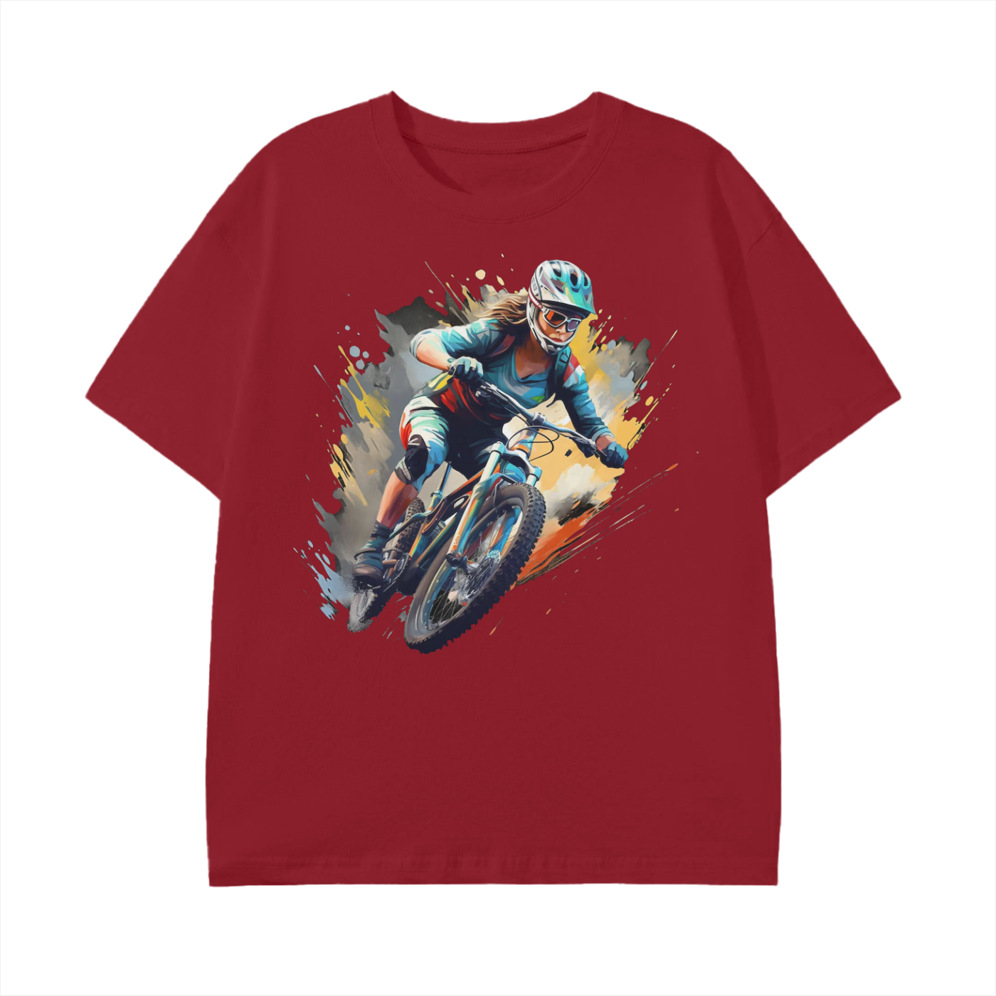 MTB Mayhem T-Shirt – 100% Cotton – Loose Fit – Unisex Streetwear with Full-Throttle Rider Graphic