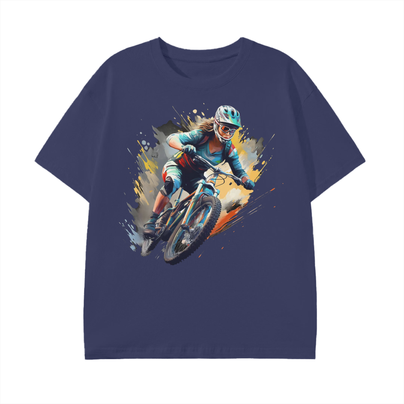 MTB Mayhem T-Shirt – 100% Cotton – Loose Fit – Unisex Streetwear with Full-Throttle Rider Graphic