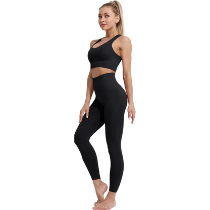 Frētus Black Leggings & Sports Bra