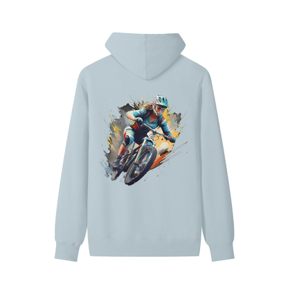 Unisex Mountain Bike Hoodie – 100% Cotton – Loose Fit – Bold MTB Rider Graphic