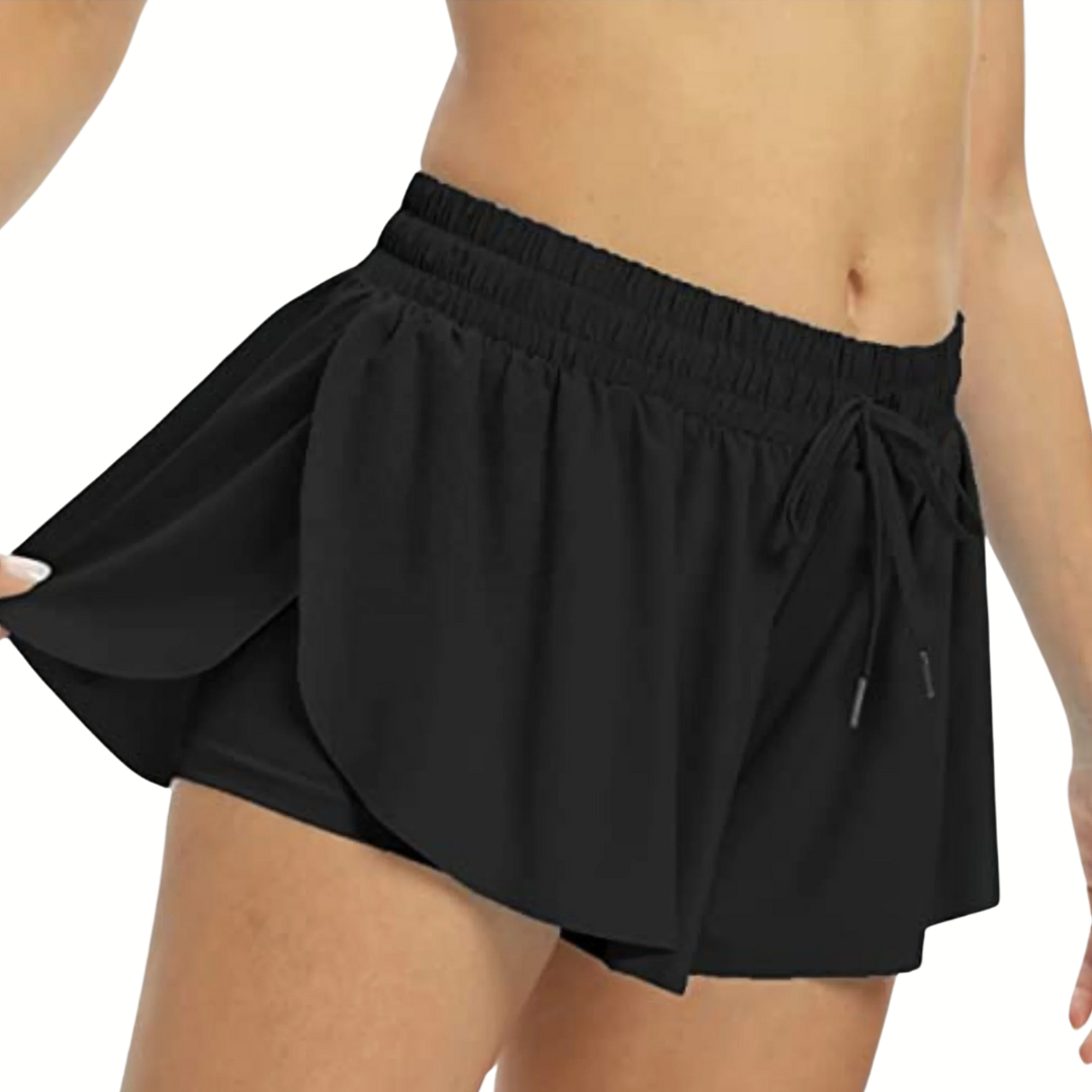 Black 2 in 1 Lined Shorts