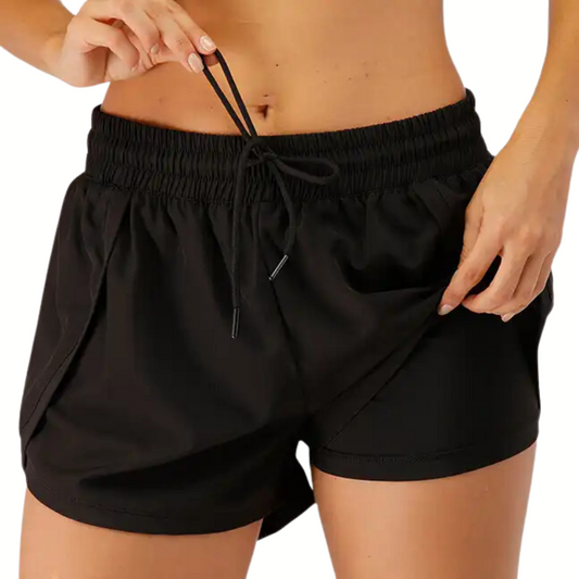 Black 2 in 1 Lined Shorts