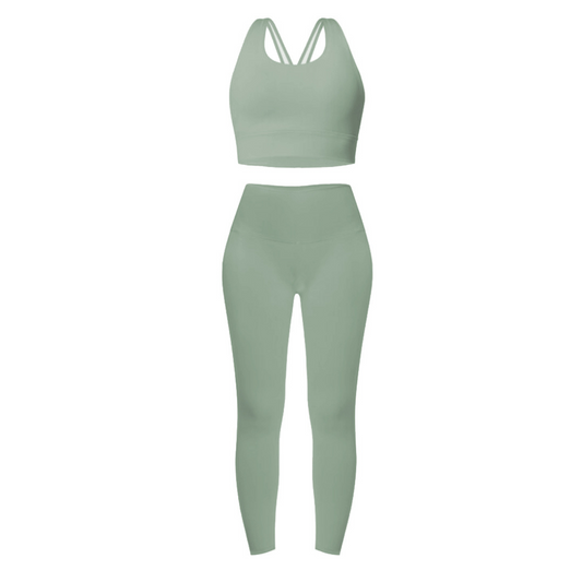 Agile Green Leggings & Sports Bra