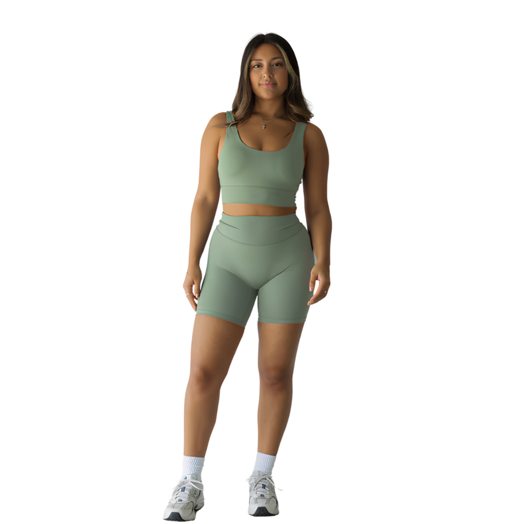 Agile Shorts Green & Sports Bra