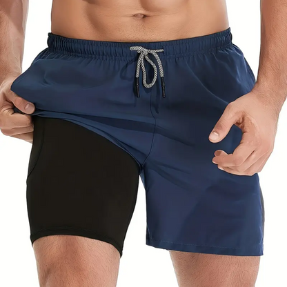 Men's 2 in 1 Lined Shorts