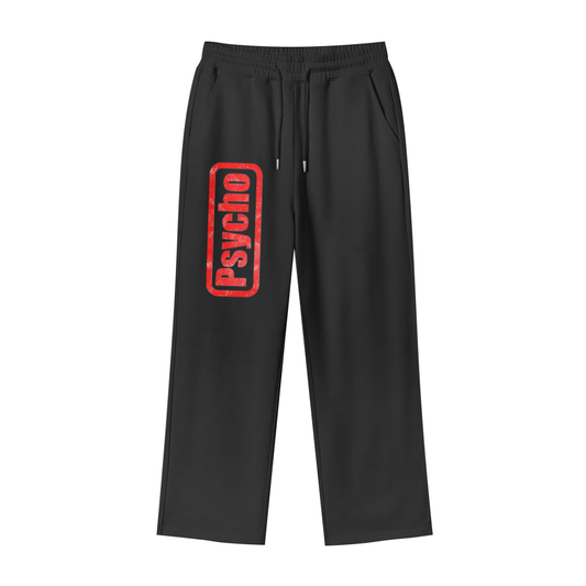 "Psycho" Print Fleece Joggers – 100% Cotton Comfort with Edge