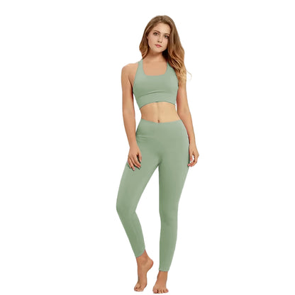 Agile Green Leggings & Sports Bra